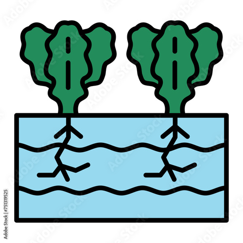   Hydroponic line filled icon
