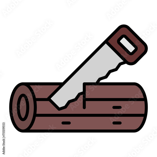   Sawing line filled icon