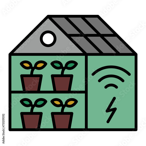  Smart Greenhouse line filled icon