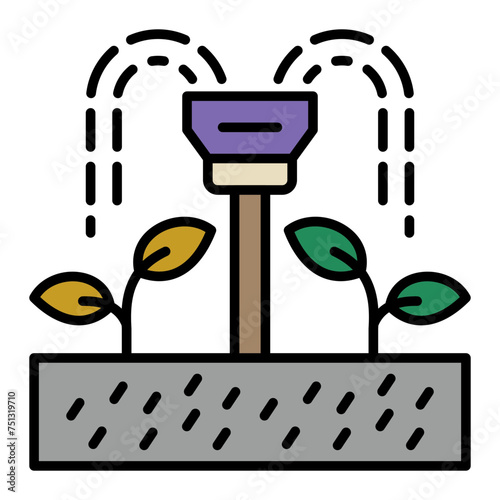   Sprinkler line filled icon