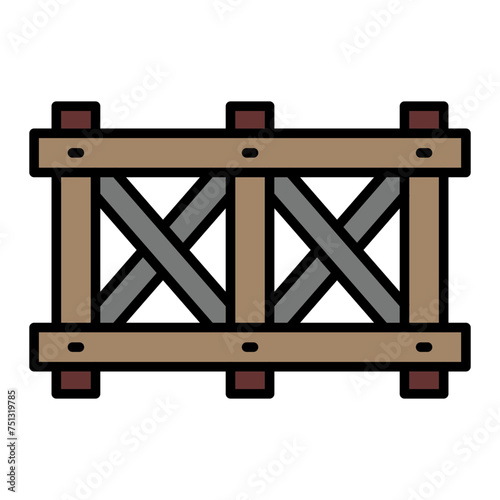   Fence line filled icon