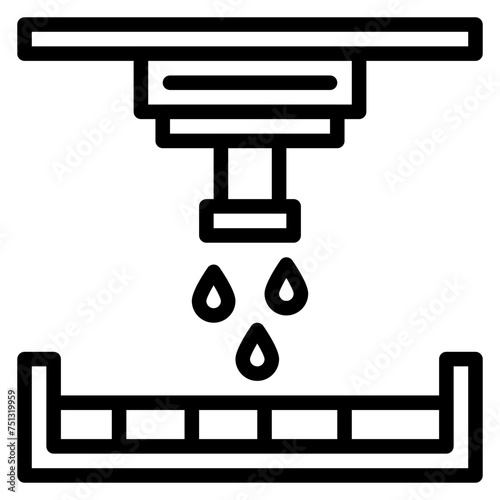 Binder Jetting icon vector image. Can be used for Additive Maufacturing.