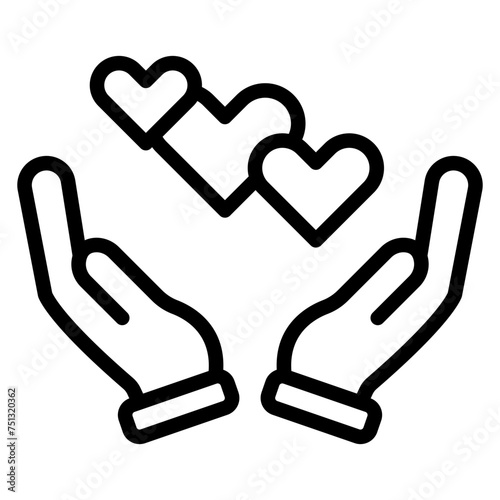 Compassion icon vector image. Can be used for World Refugee Day.