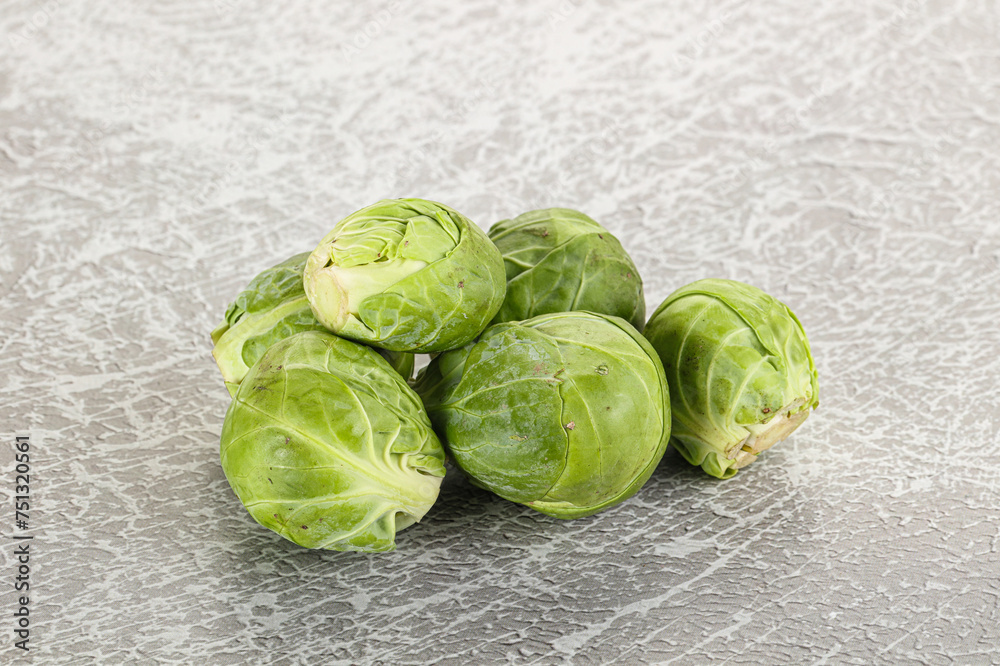 Organic raw cabbage - Brussels sprout Organic raw cabbage - Brussels sprout