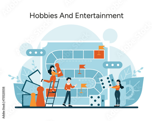 Playful characters engage in board games, strategic planning, and problem-solving