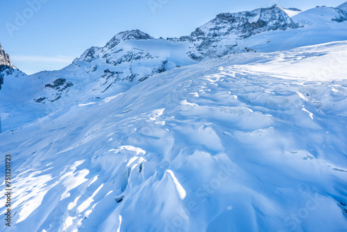 Winter snow covered glacier