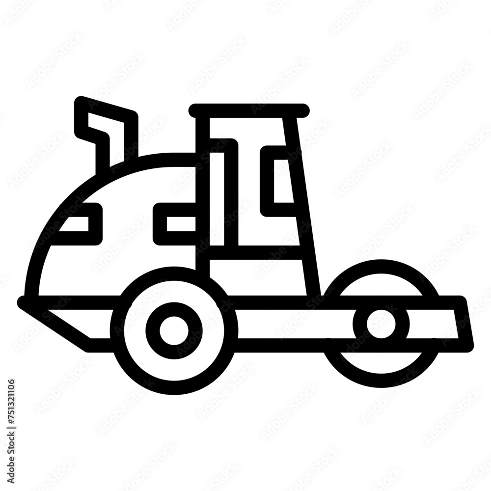 Fototapeta premium Compaction Roller icon vector image. Can be used for Construction Vehicles.