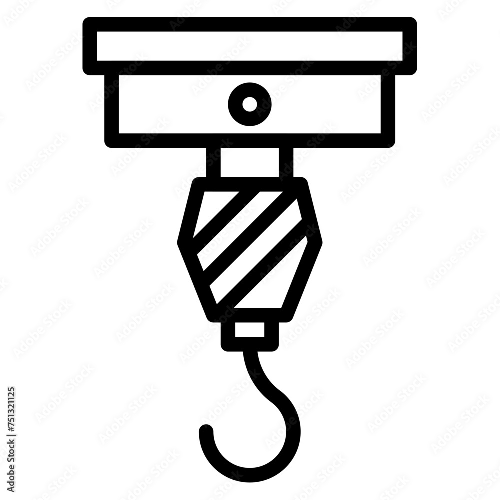 Crane Hook icon vector image. Can be used for Construction Vehicles. Crane Hook icon vector image. Can be used for Construction Vehicles.