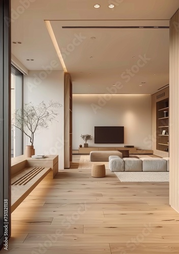  house beautiful modern living room minimalist living room  in the style of japanese minimalism