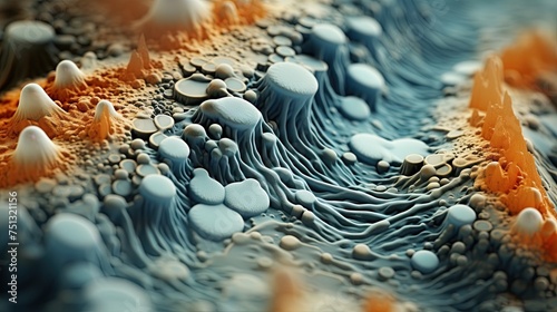 Mold microscopic texture. Natural mold background macro shot. Ai Generative photo