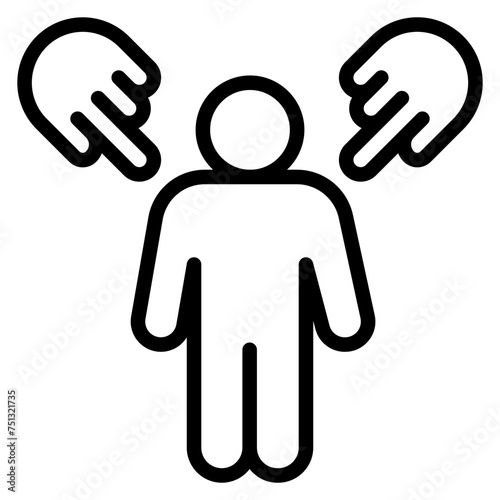 Prejudice icon vector image. Can be used for Bullying in Society.