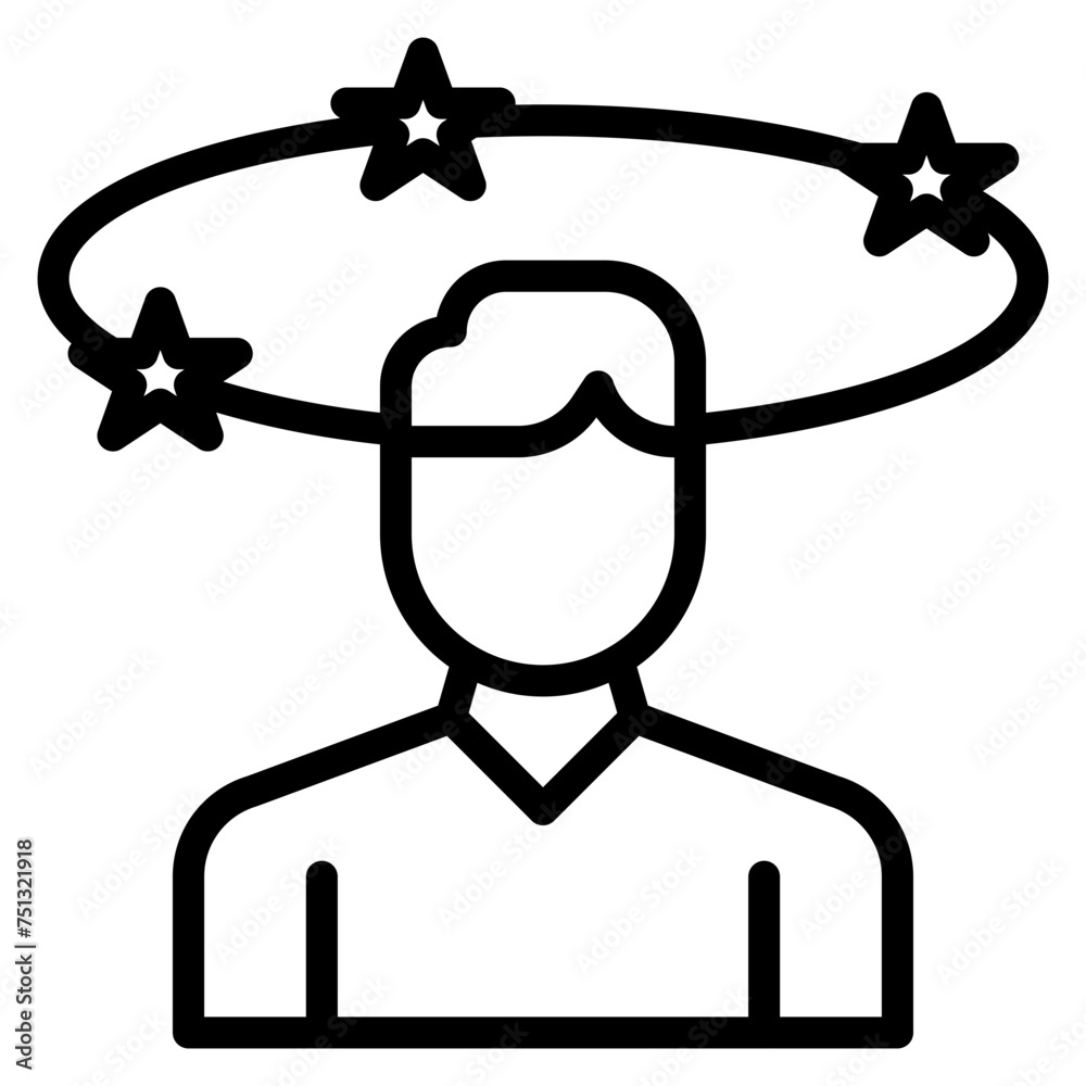 Dizziness icon vector image. Can be used for Allergy Symptoms. Dizziness icon vector image. Can be used for Allergy Symptoms.