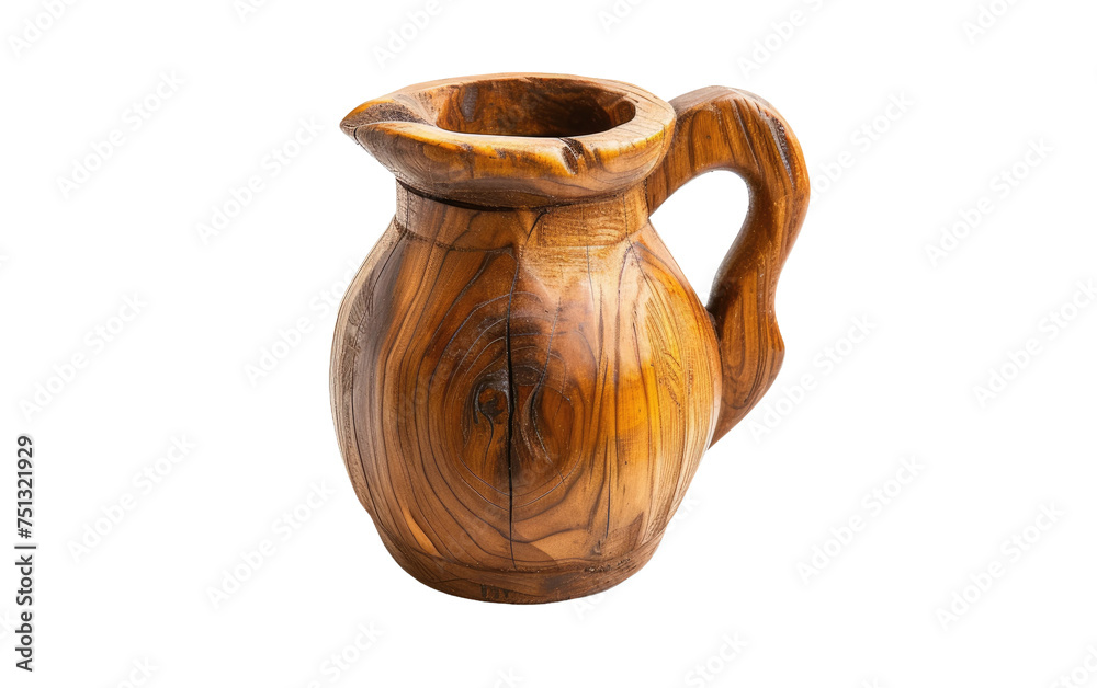 Jug Made of Wood isolated on transparent Background