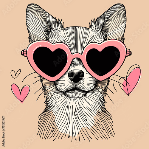 Chihuahua Dog Wear Retro 1960 Fashion Outfits, Svg Eps Vector illustration