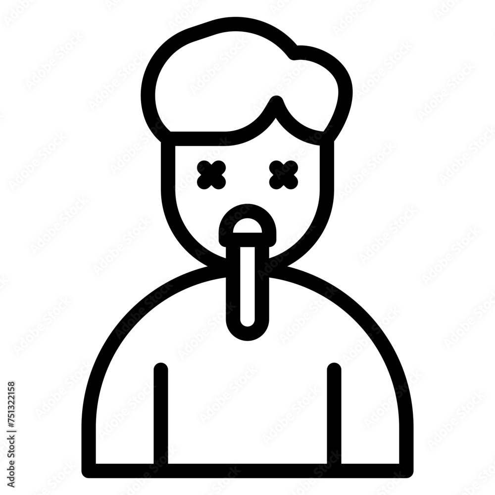 Vomiting icon vector image. Can be used for Allergy Symptoms. Vomiting icon vector image. Can be used for Allergy Symptoms.
