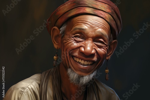 Smiling ethnic man. Happy confident. Generate Ai