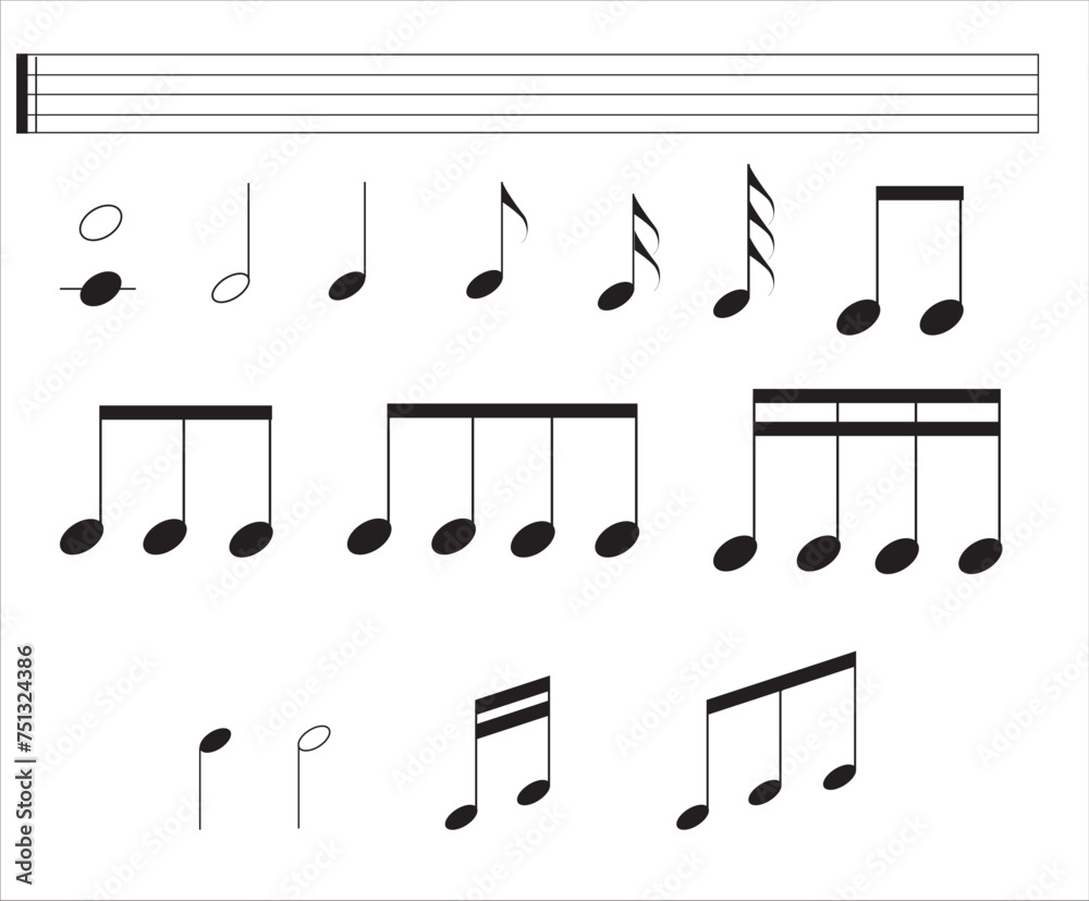 Music notes vector illustration. Music note icon set Stock Vector ...