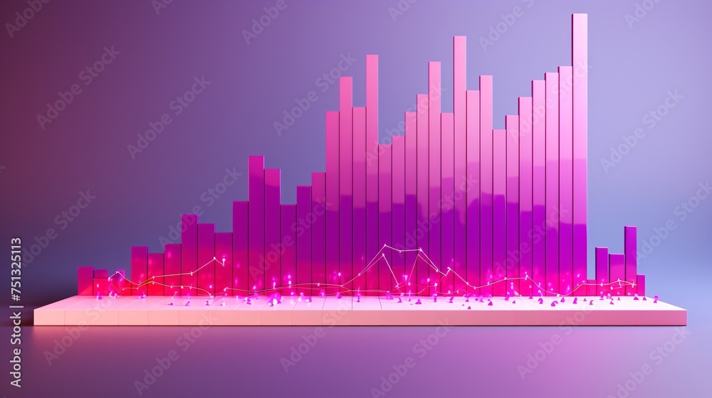 a pink and purple graph