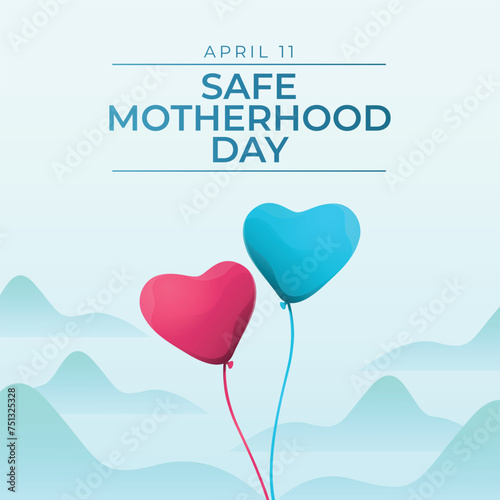 Safe Motherhood Day design template good for celebration usage. vector eps 10. motherhood vector illustration. flat design.