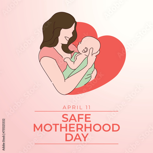 Safe Motherhood Day design template good for celebration usage. vector eps 10. motherhood vector illustration. flat design. © Telkraf.id