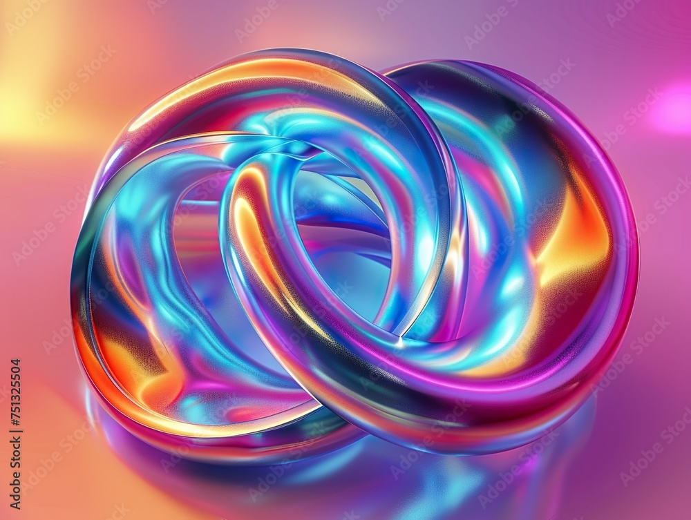A colorful, abstract, and shiny object that looks like a spiral