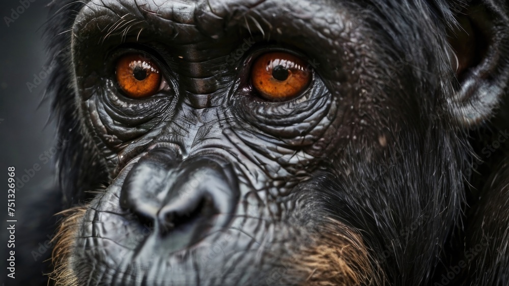 Close-up ape face Close-up ape face