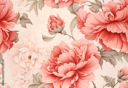 Watercolor seamless pattern with roses on white background . Endless floral texture for decoration and design. Trendy elegant print with sketches of flowers. Vintage.