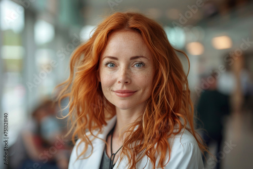 Wallpaper Mural Portrait of beautiful young woman with freckles and red hair Torontodigital.ca