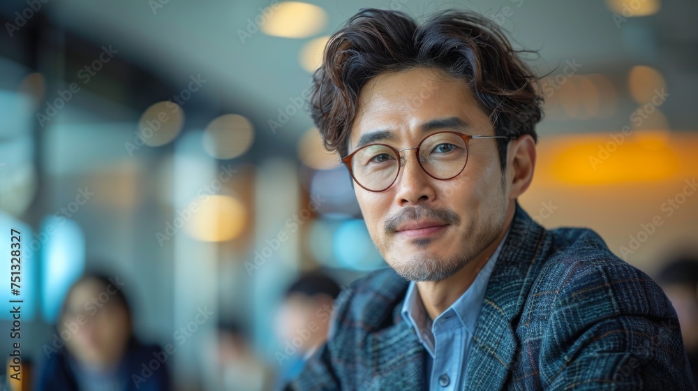 Obraz premium A Korean office worker, businessman