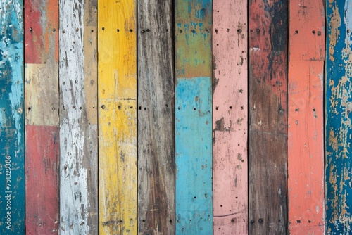 Old, grungy, colorful wood background © Khalif