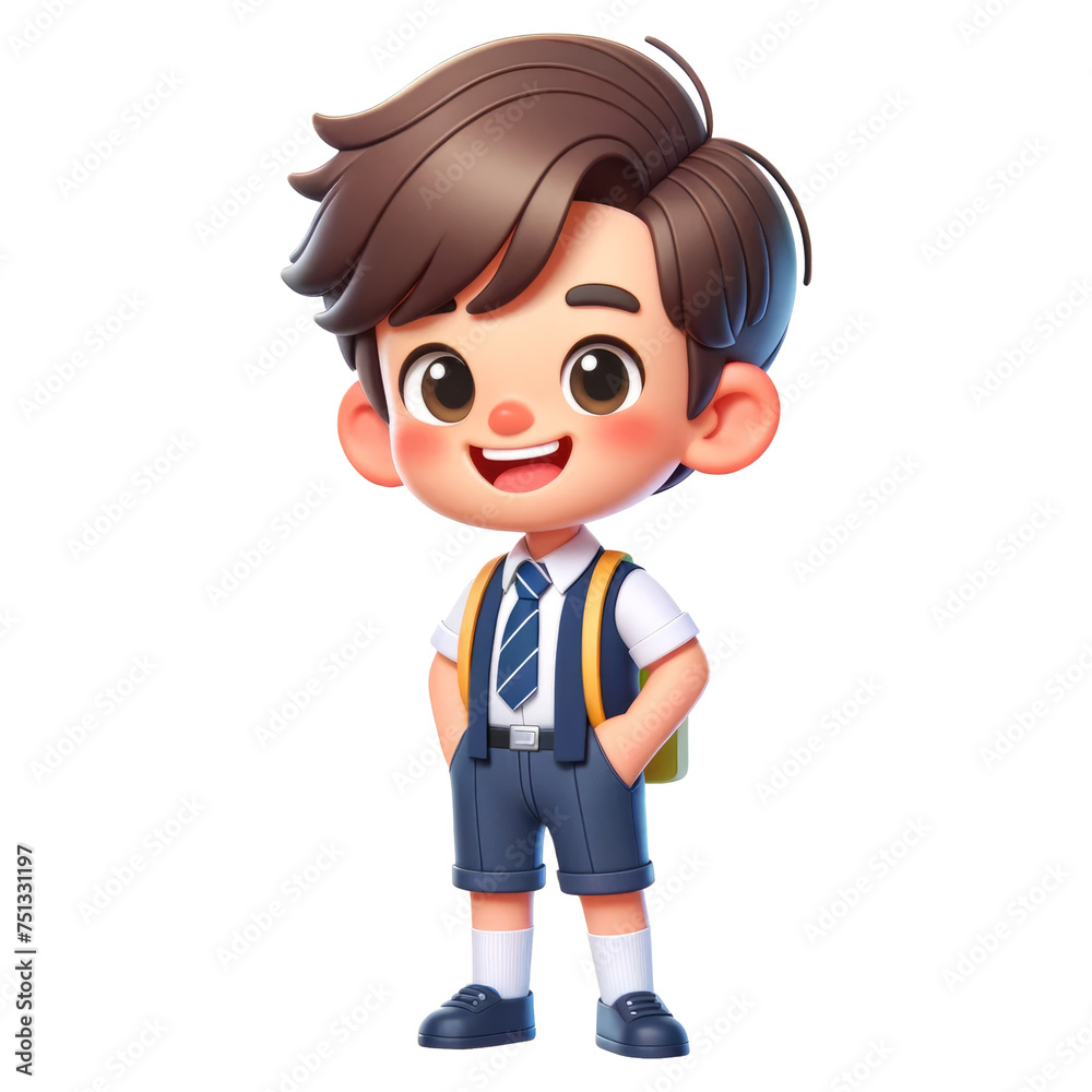 3d cute schoolboy, 3d clipart, 3d character. 3d cute schoolboy, 3d clipart, 3d character.
