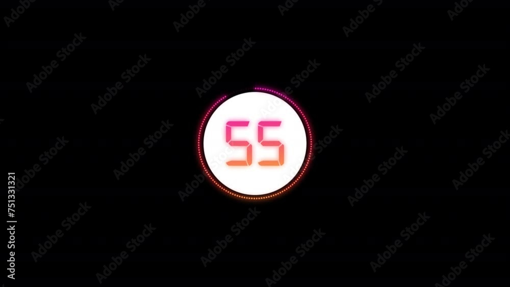 60 seconds countdown modern countdown one minute animation from 60 to 0 seconds Stylish 60 seconds timer . 60 second countdown timer Animation.