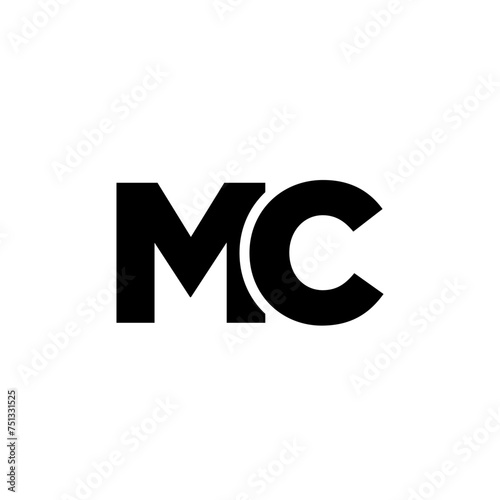 Letter M and C, MC logo design template. Minimal monogram initial based logotype.