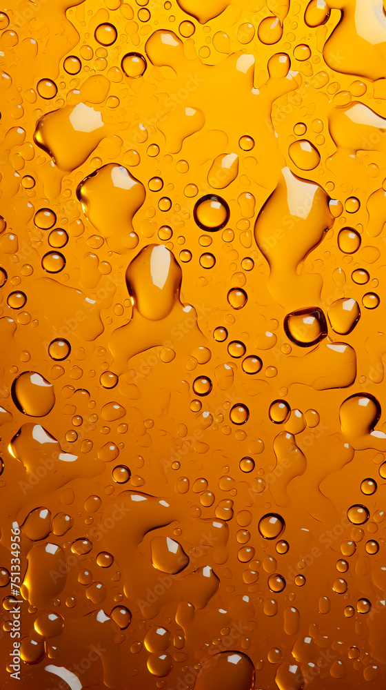 Amber Elixir: Water Droplets on Golden Beer Surface, created with Generative AI technology. Amber Elixir: Water Droplets on Golden Beer Surface, created with Generative AI technology.