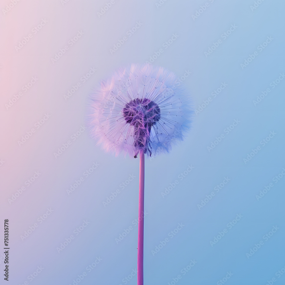 Fototapeta premium Serene Dandelion against Gradient Sky