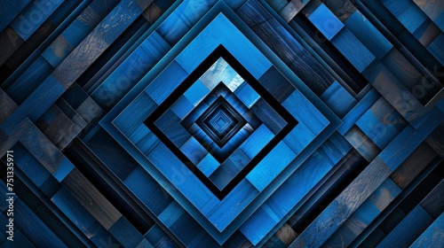 blue and black 3d geometric abstract pattern