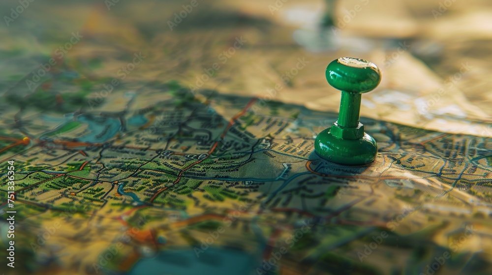 Map Target Drawing The target location point is displayed on a map background with copy ...