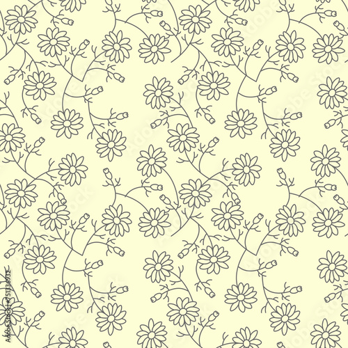 Seamless Floral Pattern Design yellow