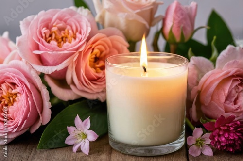 A spa still life with candles