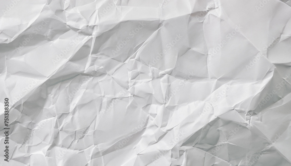 Obraz premium White crumpled paper texture background, abstract grunge rough textured backdrop.