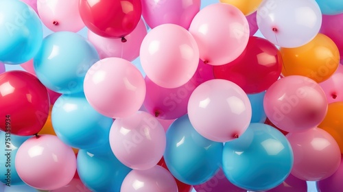 Close-up view showcasing an array of vividly colored balloons filling the entire frame.