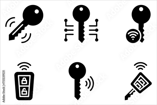 smart key icon set. Simple element illustration. smart key symbol design on white background