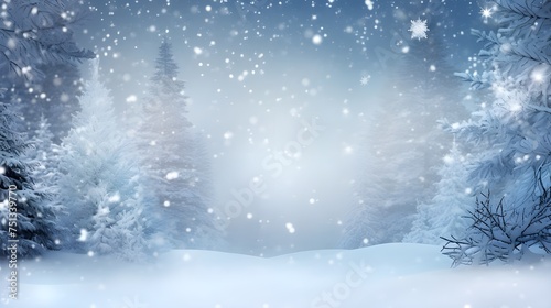 christmas background with snow © Feroz