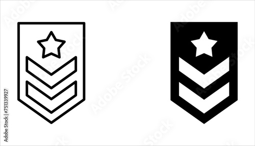 Military reward medal line icon set, outline vector sign, linear style pictogram isolated on white background