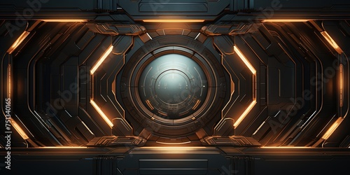 Fototapeta Naklejka Na Ścianę i Meble -  Scifi design external panels abstract. light color. illustration. Space station, spaceship, or starship Sci-fi style futuristic facility. surface abstract design.