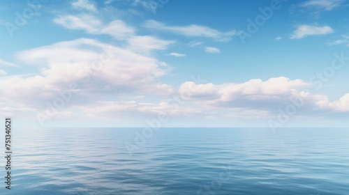 Wallpaper Mural Beneath the serene, azure dome, stretches the vast ocean, graced by fluffy clouds. Torontodigital.ca