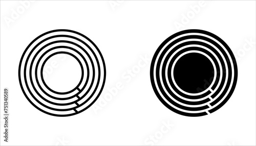 Running track field icon set. Illustration of big stadium have running track on white background