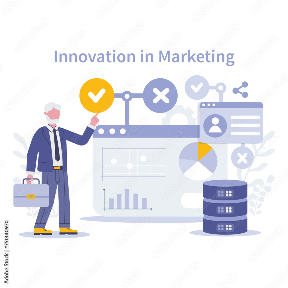 Innovation in marketing concept. Vector illustration