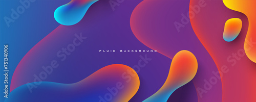 Abstract fluid background colorful liquid color design vector