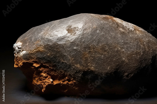 Hopeite is rare precious natural stone on black background. AI generated. Header banner mockup with space. © Serhii